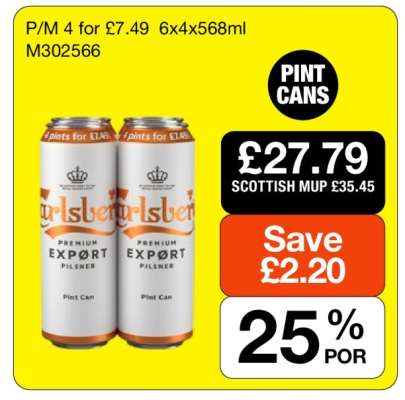 Carlsberg Export Pilsner Pint Cans