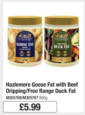 Hazlemere Goose Fat with Beef Dripping/Free Range Duck Fat