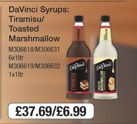 DaVinci Syrups: Tiramisu/Toasted Marshmallow