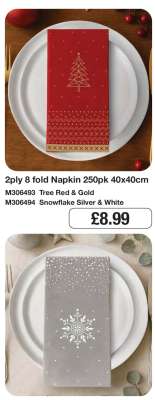 2ply 8 fold Napkin 250pk 40x40cm