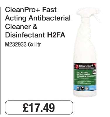 CleanPro+ Fast Acting Antibacterial Cleaner & Disinfectant H2FA