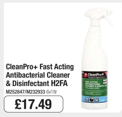CleanPro+ Fast Acting Antibacterial Cleaner & Disinfectant H2FA