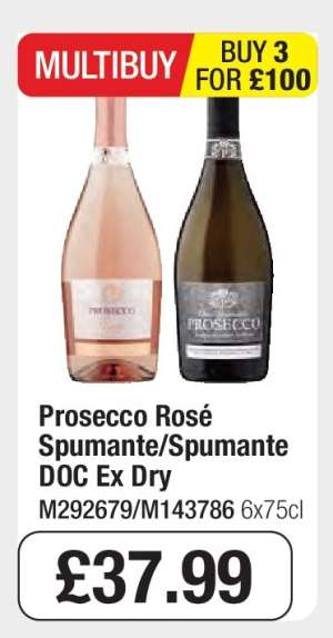 Prosecco Rosé Spumante/Spumante DOC Ex Dry
