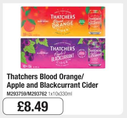 Thatchers Blood Orange/Apple and Blackcurrant Cider