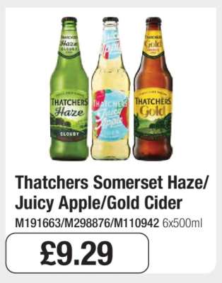 Thatchers Somerset Haze/Juicy Apple/Gold Cider