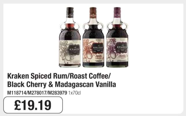 Kraken Spiced Rum/Roast Coffee/Black Cherry & Madagascan Vanilla