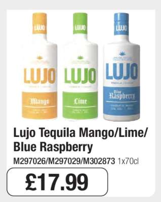 Lujo Tequila Mango/Lime/Blue Raspberry
