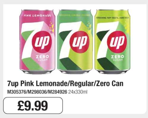 7up Pink Lemonade/Regular/Zero Can