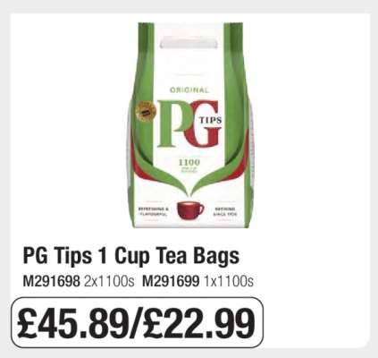PG Tips 1 Cup Tea Bags