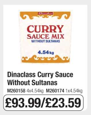 Dinaclass Curry Sauce Without Sultanas