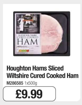 Houghton Hams Sliced Wiltshire Cured Cooked Ham