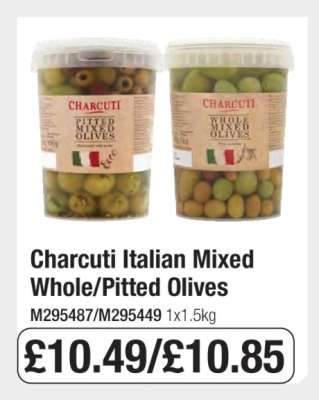 Charcuti Italian Mixed Whole/Pitted Olives