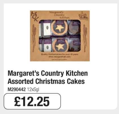 Margaret’s Country Kitchen Assorted Christmas Cakes