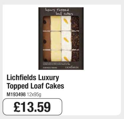 Lichfields Luxury Topped Loaf Cakes
