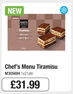 Chef’s Menu Tiramisu