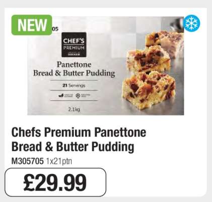 Chefs Premium Panettone Bread & Butter Pudding