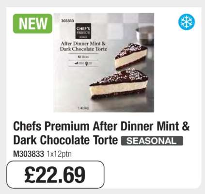Chefs Premium After Dinner Mint & Dark Chocolate Torte