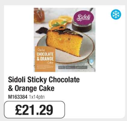 Sidoli Sticky Chocolate & Orange Cake