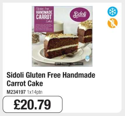 Sidoli Gluten Free Handmade Carrot Cake