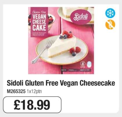 Sidoli Gluten Free Vegan Cheesecake