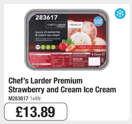 Chef’s Larder Premium Strawberry and Cream Ice Cream
