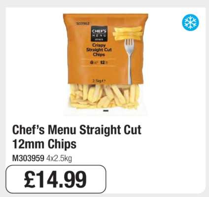 Chef’s Menu Straight Cut 12mm Chips