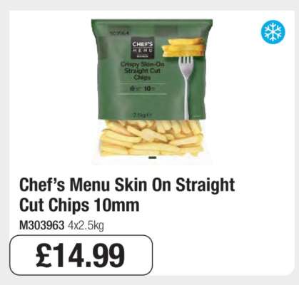 Chef’s Menu Skin On Straight Cut Chips 10mm