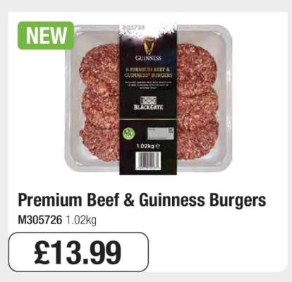 Premium Beef & Guinness Burgers