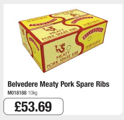 Belvedere Meaty Pork Spare Ribs