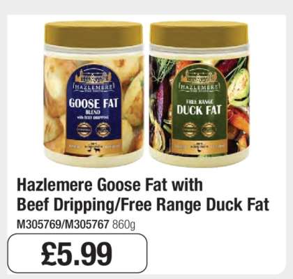 Hazlemere Goose Fat with Beef Dripping/Free Range Duck Fat