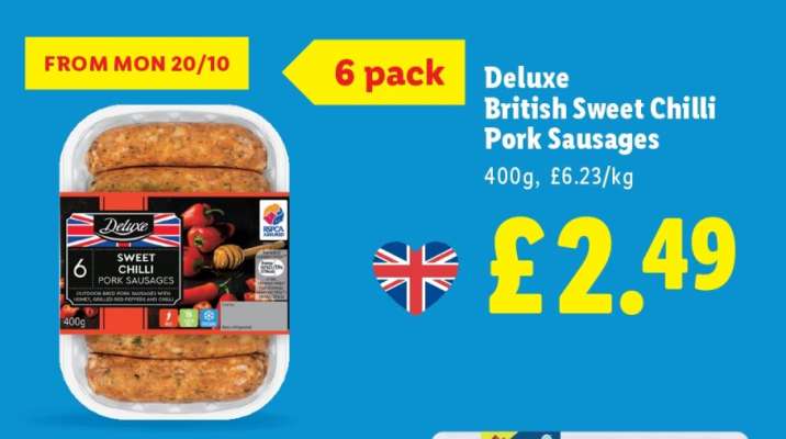 Deluxe British Sweet Chilli Pork Sausages