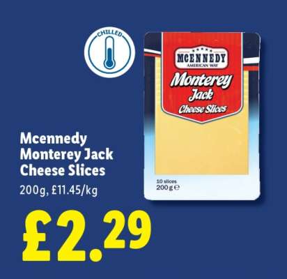Mcennedy Monterey Jack Cheese Slices