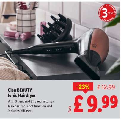 Cien BEAUTY Ionic Hairdryer
