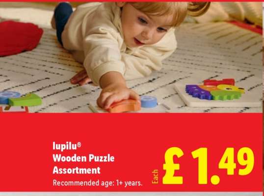 lupilu® Wooden Puzzle Assortment