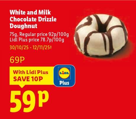 White and Milk Chocolate Drizzle Doughnut