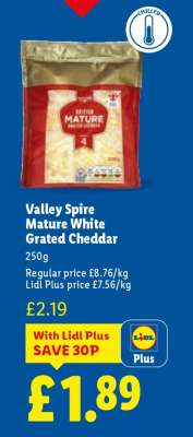 Valley Spire Mature White Grated Cheddar