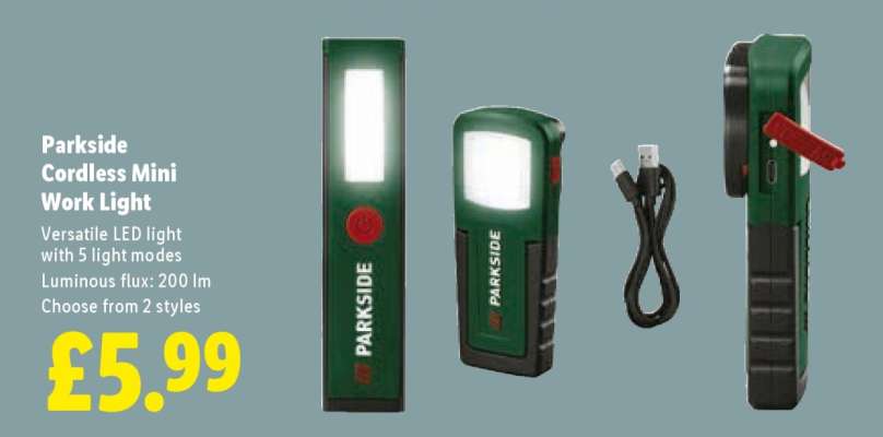 Parkside Cordless Mini Work Light