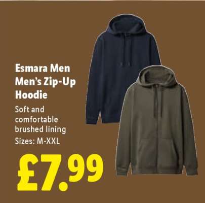 Esmara Men Men’s Zip-Up Hoodie