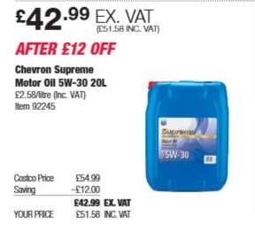 Chevron Supreme Motor Oil 5W-30 20L