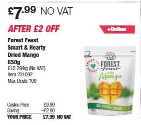 Forest Feast Smart & Hearty Dried Mango 650g