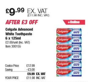 Colgate Advanced White Toothpaste 6 x 125ml