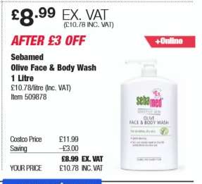Sebamed Olive Face & Body Wash 1 Litre