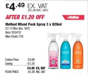 Method Mixed Pack Spray 3 x 828ml