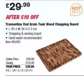 Tramontina End Grain Teak Wood Chopping Board