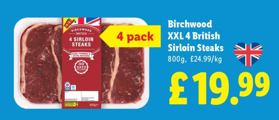 Birchwood XXL 4 British Sirloin Steaks