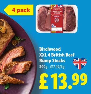 Birchwood XXL 4 British Beef Rump Steaks