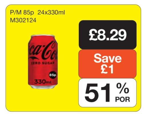 Coca-Cola Zero Sugar 24x330ml