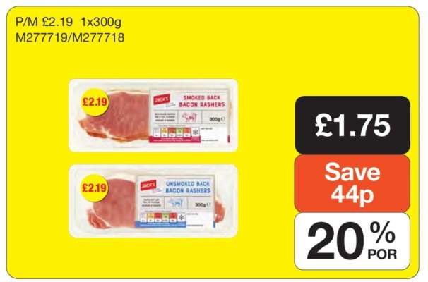 Smoked/Unsmoked Back Bacon Rashers