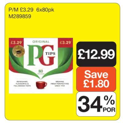 PG Tips Original 80 Tea Bags
