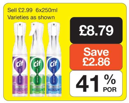 Cif Cleaning Spray 6x250ml
